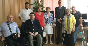 De izquierda a derecha, Gerardo Garcí­a, Jesús Dí­az, Javier Font, Charo Yago, Aurora Tobalo, Jorge Jiménez de Cisneros, Fuencisla Martí­n y Pedro Moyano.